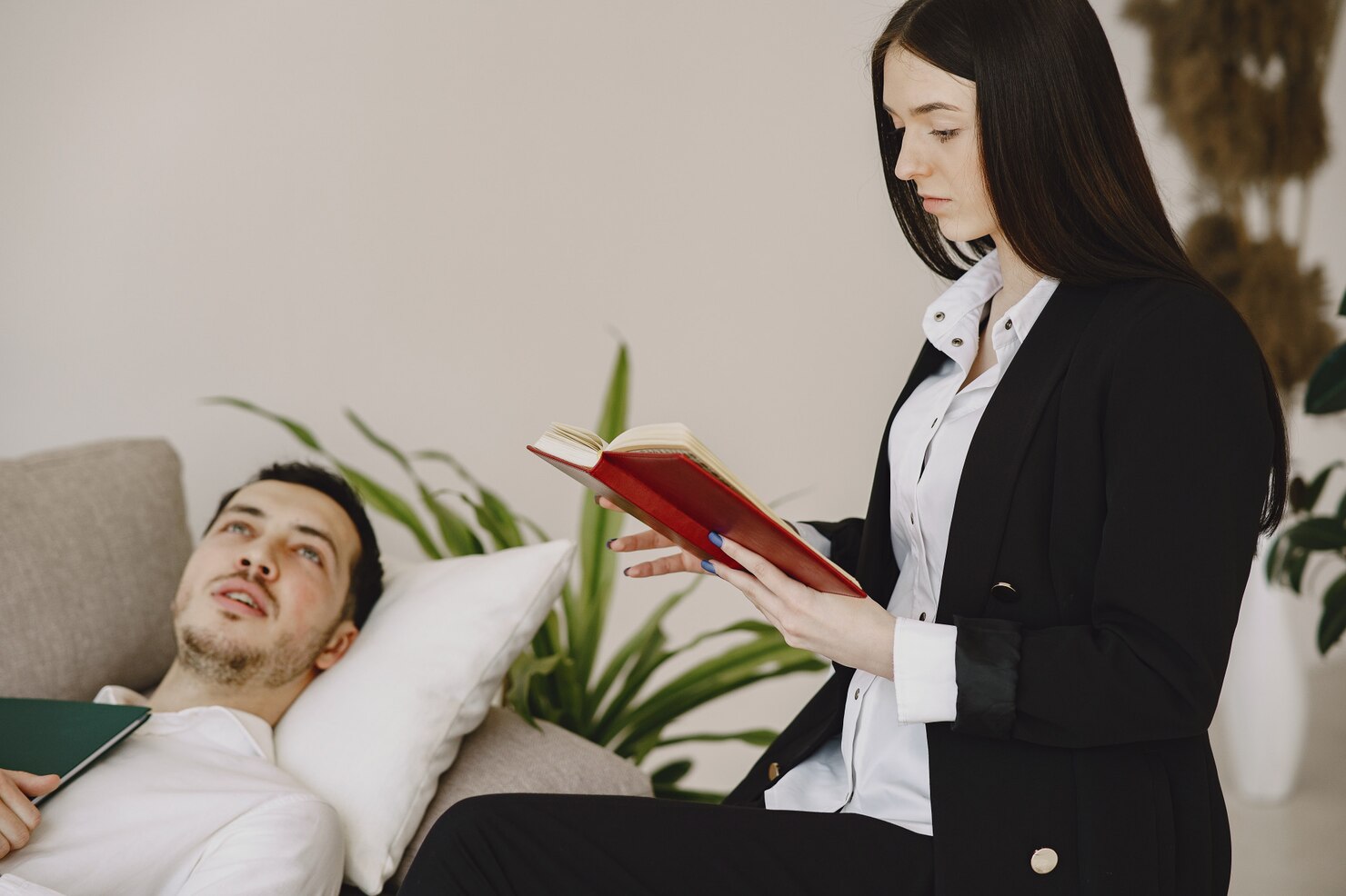 Home man sitting psychologist
